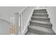 Carpeted stairs with white railings provide access to the upper level of the home at 4909 Cherokee Run Ct, Las Vegas, NV 89131