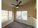 Cozy dining area with neighborhood views and a ceiling fan at 4941 Black Bear Rd # 202, Las Vegas, NV 89149