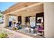 The back porch features space for a seating area at 5412 Rainbows End Dr, Las Vegas, NV 89149