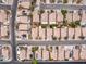 Neighborhood aerial view with tidy streets, diverse landscaping, and well-spaced homes at 7892 Nookfield Dr, Las Vegas, NV 89147