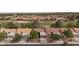 Overhead view of the neighborhood; golf course in the background at 8901 Litchfield Ave, Las Vegas, NV 89134