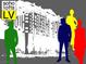 Soho Lofts LV. High-rise building with vibrant figures in front of the exterior at 900 Las Vegas Blvd # 1113, Las Vegas, NV 89101