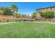 Well-manicured community park with green grass, mature trees and picnic benches at 10142 Skye Saddle Ave, Las Vegas, NV 89166