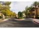 Landscaped community entrance provides privacy and a beautiful welcome at 1605 Crimson Hills Dr # 204, Las Vegas, NV 89128