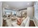 Spacious living room with modern decor, hardwood floors, neutral colors, and abundant natural light at 2215 Bannerwood St, Henderson, NV 89044