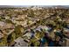 A skyline view of a community with manicured lawns, lush trees, and homes that feature sparkling swimming pools at 2617 Mason Ave, Las Vegas, NV 89102