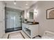 Modern bathroom with walk-in shower, sleek vanity, and stylish fixtures at 2700 Las Vegas Blvd # 505, Las Vegas, NV 89109