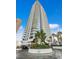 Luxury high-rise condo building featuring a modern design, private balconies, and well-maintained landscaping at 2700 Las Vegas Blvd # 505, Las Vegas, NV 89109