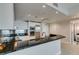 Kitchen boasts granite counters, stainless appliances, and white cabinets at 2700 Las Vegas Blvd # 505, Las Vegas, NV 89109