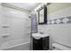 Full bathroom featuring a tub, shower, and modern vanity for everyday convenience at 2821 Geist Cir, Las Vegas, NV 89115