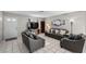 Well-lit living room with tile floors, modern TV, and decorative accents at 2821 Geist Cir, Las Vegas, NV 89115