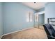 Office features carpeted floors, built-in shelving, and natural light at 417 Carlton Kay Pl, Las Vegas, NV 89144