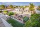 Birds eye view of the horse property complete with stalls, barns, and sheds in the backyard at 5180 N Dapple Gray Rd, Las Vegas, NV 89149