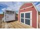Functional horse barn and trailer providing a space for farm animals and ample space for equipment storage at 5180 N Dapple Gray Rd, Las Vegas, NV 89149