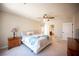 Bedroom featuring a ceiling fan and ensuite bathroom at 9450 Niagara Landing St, Las Vegas, NV 89139