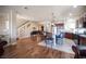 Inviting kitchen features a large island with seating and dark wood cabinetry at 9450 Niagara Landing St, Las Vegas, NV 89139