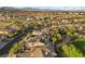 Expansive aerial view showcasing a well-planned community, lush landscaping, and a picturesque golf course at , Las Vegas, NV 89135