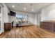 Bonus room featuring wood floors, ceiling fan, and a desk at , Las Vegas, NV 89135