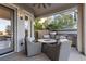 Charming outdoor kitchen featuring a built-in grill and ample seating, perfect for alfresco dining at , Las Vegas, NV 89135