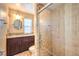 Bathroom featuring granite countertop, tiled floor and shower at 1030 Tam O Shanter, Las Vegas, NV 89109