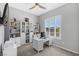 Bright office space featuring a built-in desk and bookshelves for ample storage at 10968 Tracy Stevens Ave, Las Vegas, NV 89166