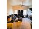 Spacious living room with vaulted ceiling, carpet floors, and plenty of seating at 1612 Lefty Garcia Way, Henderson, NV 89002