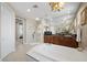 This bathroom showcases a soaking tub, shower, and dark wood cabinets at 2933 Red Springs Dr, Las Vegas, NV 89135