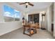 Bright home office featuring a ceiling fan and a window with views of the mountains beyond at 2933 Red Springs Dr, Las Vegas, NV 89135