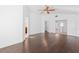Large main bedroom with vaulted ceilings, ceiling fan, and access to ensuite bath and closet at 356 Clark Dr, Henderson, NV 89074