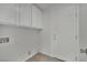 Clean laundry room with white cabinets for storage at 6525 Bismark Hills St, North Las Vegas, NV 89084