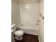 Clean bathroom featuring a white tiled shower and tub combination and neutral paint at 6955 N Durango Dr # 1038, Las Vegas, NV 89149