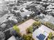 Overhead view of a property with solar panels, a pool with rock features and large backyard at 7185 Ranchito Cir, Las Vegas, NV 89120