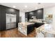 Contemporary kitchen featuring sleek cabinets, stainless steel appliances, and an island at 7185 Ranchito Cir, Las Vegas, NV 89120