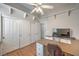Bright office with built in storage, ceiling fan, and a closet at 7473 Crystal Clear Ave, Las Vegas, NV 89113
