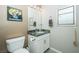 Bathroom featuring granite counter and ample lighting at 9858 Gemstone Sunset Ave, Las Vegas, NV 89148