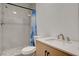 Contemporary bathroom with tiled shower and modern vanity at 1708 Poplar Ave, Las Vegas, NV 89101