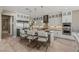 Modern kitchen with stainless steel appliances and a large central island at 2 Olympia Outlook Dr, Las Vegas, NV 89141