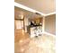 A modern kitchen with stone countertops, stainless steel appliances, and a breakfast bar provides seating at 270 E Flamingo Rd # 214, Las Vegas, NV 89169