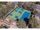 Overhead view of basketball and tennis courts offering recreational opportunities and amenities for active lifestyles at 2805 High Sail Ct, Las Vegas, NV 89117