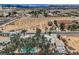 Magnificent aerial perspective showing community streets and a backyard pool retreat at 3290 Vicki Ave, Las Vegas, NV 89139
