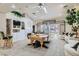 Spacious living room with a pool table, fireplace, skylight, and comfortable seating at 3290 Vicki Ave, Las Vegas, NV 89139