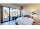 Bright bedroom with a large window and sleek modern decor at 353 E Bonneville Ave # 125, Las Vegas, NV 89101