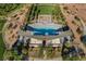 Aerial view of the community pool surrounded by lounge chairs for relaxation and sunbathing at 356 Silva Pl, Henderson, NV 89011