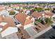 Expansive aerial view of a community featuring homes with red tile roofs and desert landscaping, offering a glimpse of neighborhood charm at 3854 Spruceview Ct, Las Vegas, NV 89147