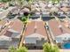 A partial aerial view of a home featuring a rear patio and desert landscaping at 3854 Spruceview Ct, Las Vegas, NV 89147