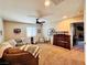 Bedroom with ceiling fan, window, and carpet flooring at 5634 Bishop Flowers St, Las Vegas, NV 89130