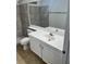 Bathroom featuring vanity, large mirror and toilet at 5711 Roundrock Dr, Las Vegas, NV 89142