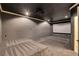 Home theater featuring dark walls, a tiered platform, projector and built-in lighting at 7817 Safari Ln, Las Vegas, NV 89129