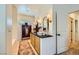 Bathroom vanity with marble sinks and decor; view of walk-in bathtub at 8091 Mosaic Sunrise Ln, Las Vegas, NV 89166