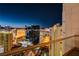 This balcony offers panoramic Las Vegas Strip views with glass railings at 145 E Harmon Ave # 3807, Las Vegas, NV 89109